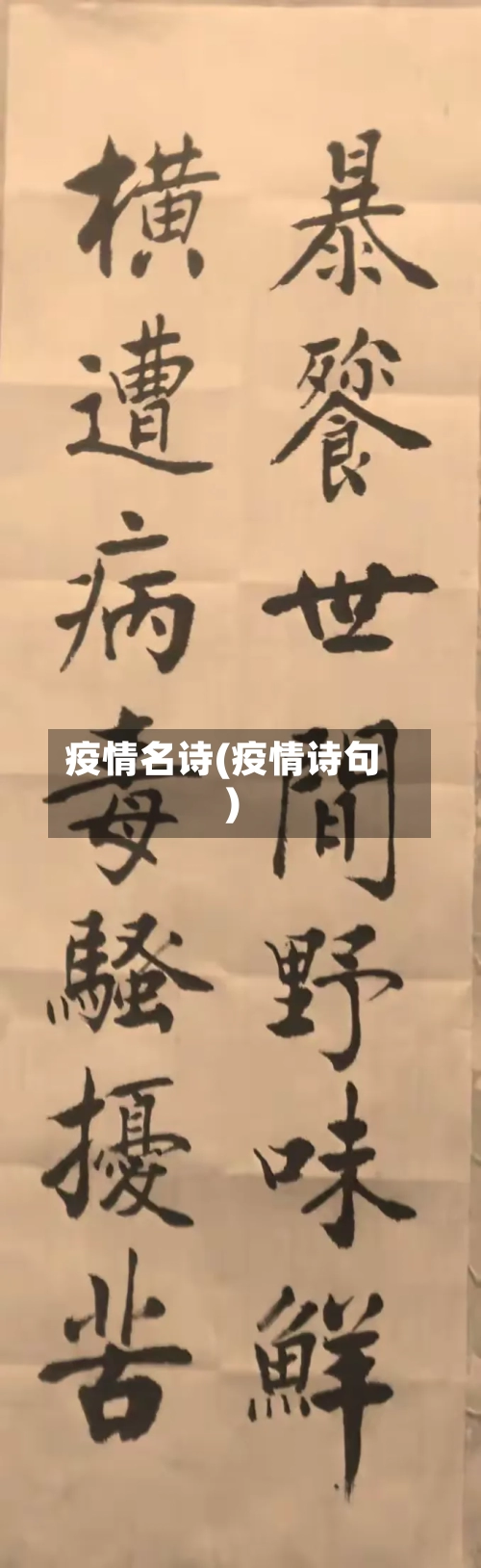 疫情名诗(疫情诗句)