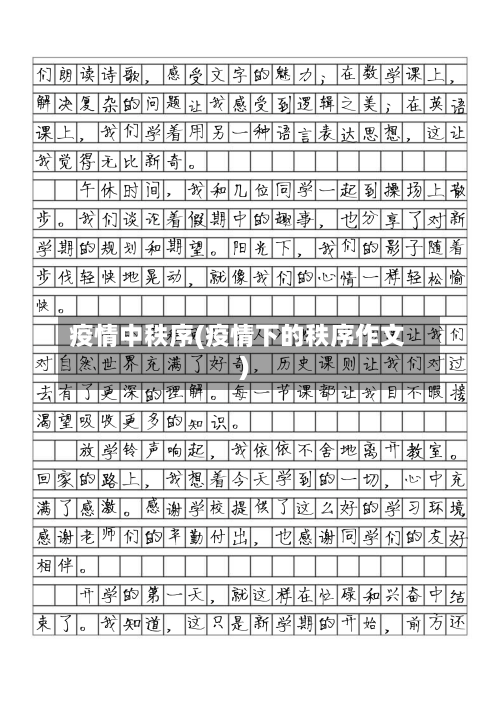 疫情中秩序(疫情下的秩序作文)