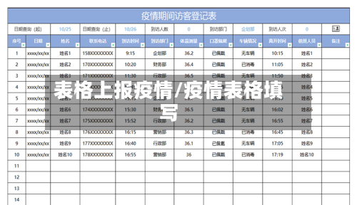 表格上报疫情/疫情表格填写